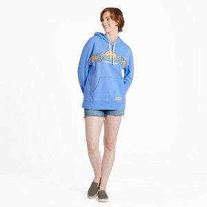 Life is Good W Simply True Hoody Sunrise Water Scene CORNFLOWER BLUE