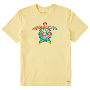 Life is Good M SS Crusher Tie Dye Turtle Shell Tee SANDY YELLOW