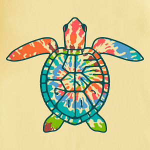 Life is Good M SS Crusher Tie Dye Turtle Shell Tee SANDY YELLOW