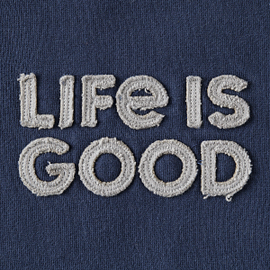 Life is Good M Simply True Full Zip Hoodie Wordmark DARKEST BLUE