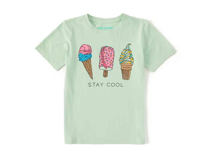Life is Good Kids SS Crusher Ice Cream & Popsicles SAGE GREEN