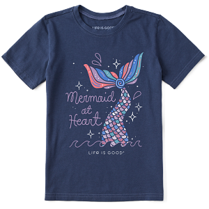 Life is Good Kids SS Crusher Mermaid At Heart Tee DARKEST BLUE