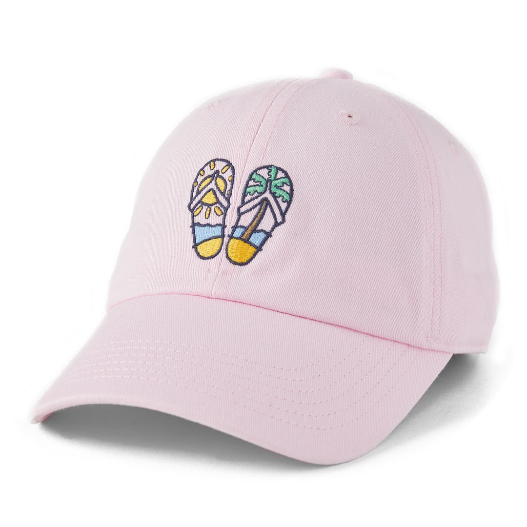 Life is Good Chill Cap Flip Out Flip Flops SEASHELL PINK