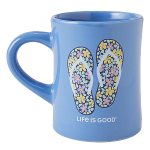 Llie is Good Diner Mug Flower Flips CORNFLOWER BLUE