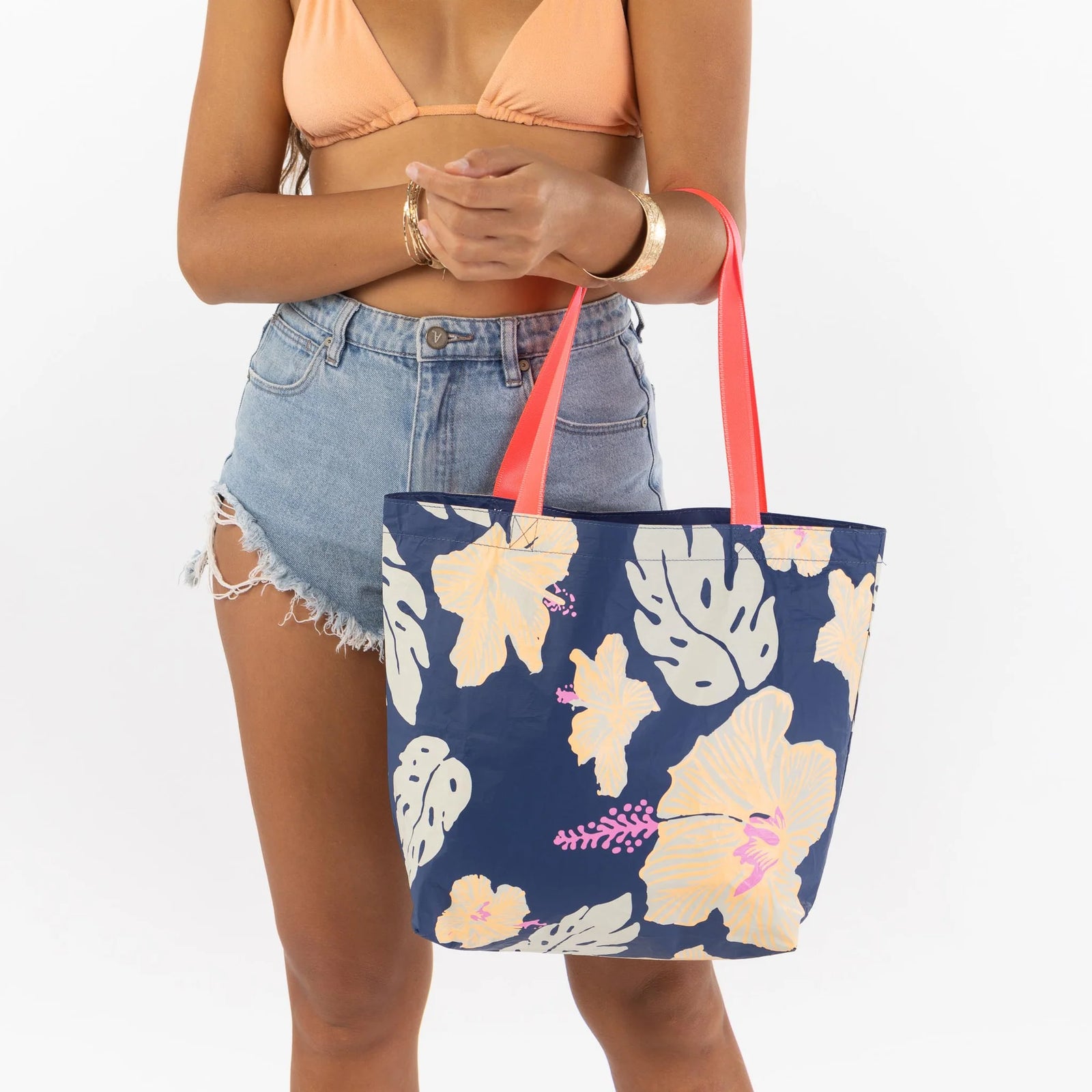 ALOHA Pape'ete Reversible Tote NEON MOON ON NAVY