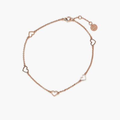 Pura Vida Dainty Hearts Anklet ROSE GOLD