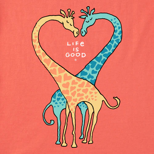 Life is Good Kids SS Crusher Giraffe Heart Tee MANGO ORANGE