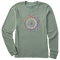 Life is Good W LS Crusher Tie Dye Butterfly MOSS GREEN