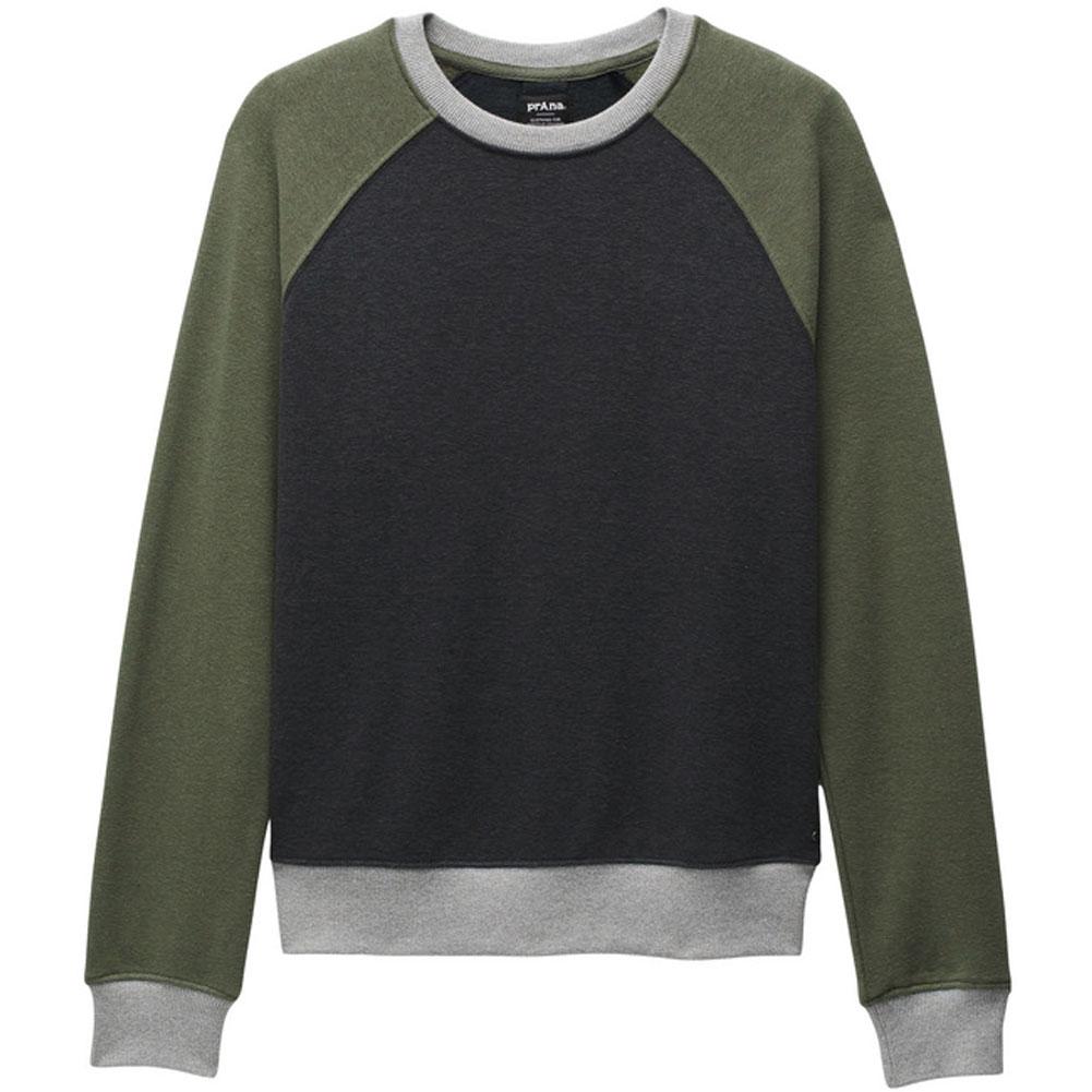 prAna W Cozy Up Crew Sweatshirt RYE GREEN BLOCK