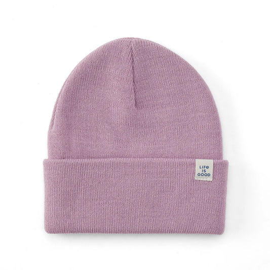 Life is Good Kid's Cuffed Beanie Solid VIOLET PURPLE