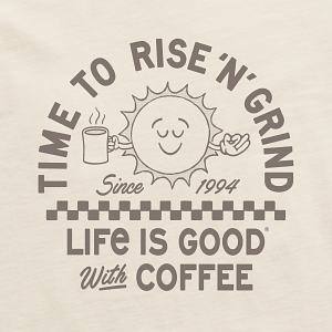 Life is Good M SS Crusher Showtime Rise Coffee Sun Tee PUTTY WHITE