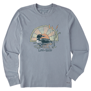 Life is Good M LS Crusher Lite Dreamy Loon Tee STONE BLUE