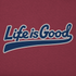 Life is Good M Simply True Crew Ballyard Script CRANBERRY RED