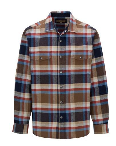 North River M Sueded Cotton Plaid Shirt SALUTE