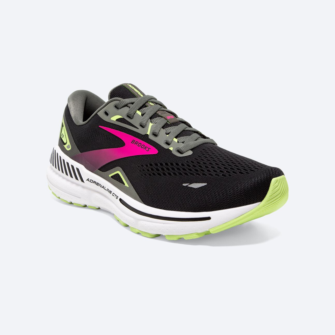 Brooks W Adrenaline GTS 23 BLACK / GUNMETAL / SHARP GREEN