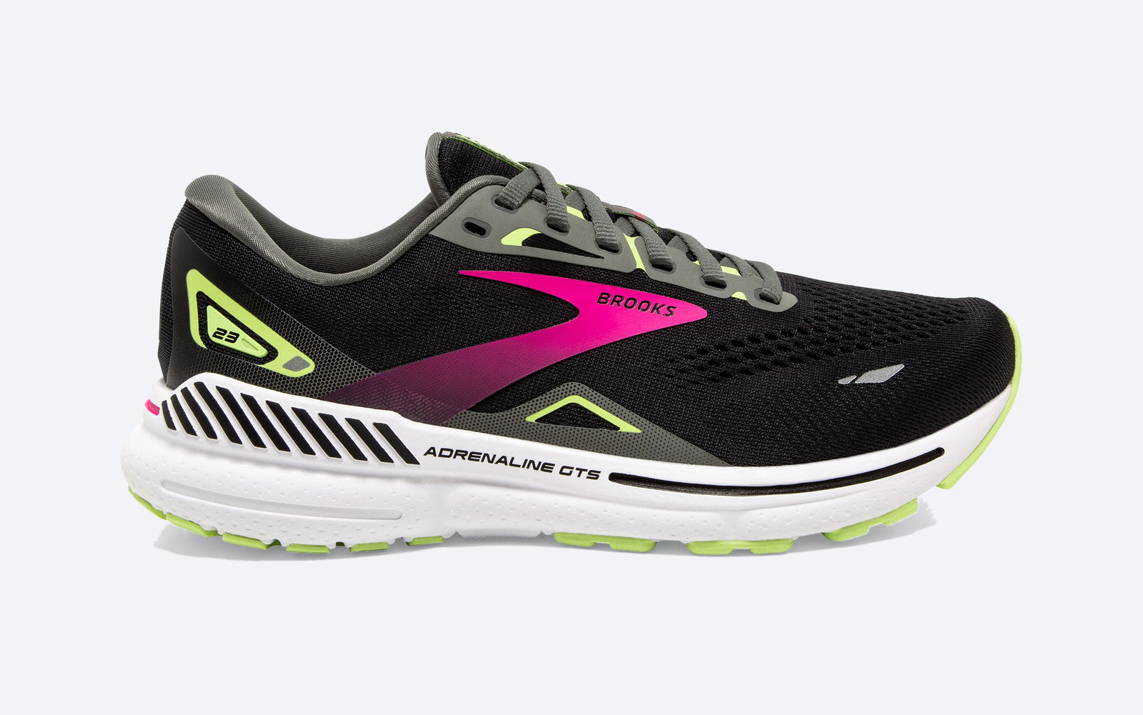 Brooks W Adrenaline GTS 23 BLACK / GUNMETAL / SHARP GREEN