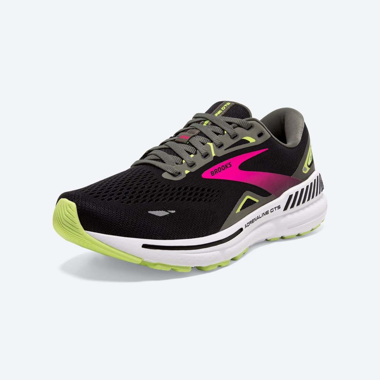 Brooks W Adrenaline GTS 23 BLACK / GUNMETAL / SHARP GREEN