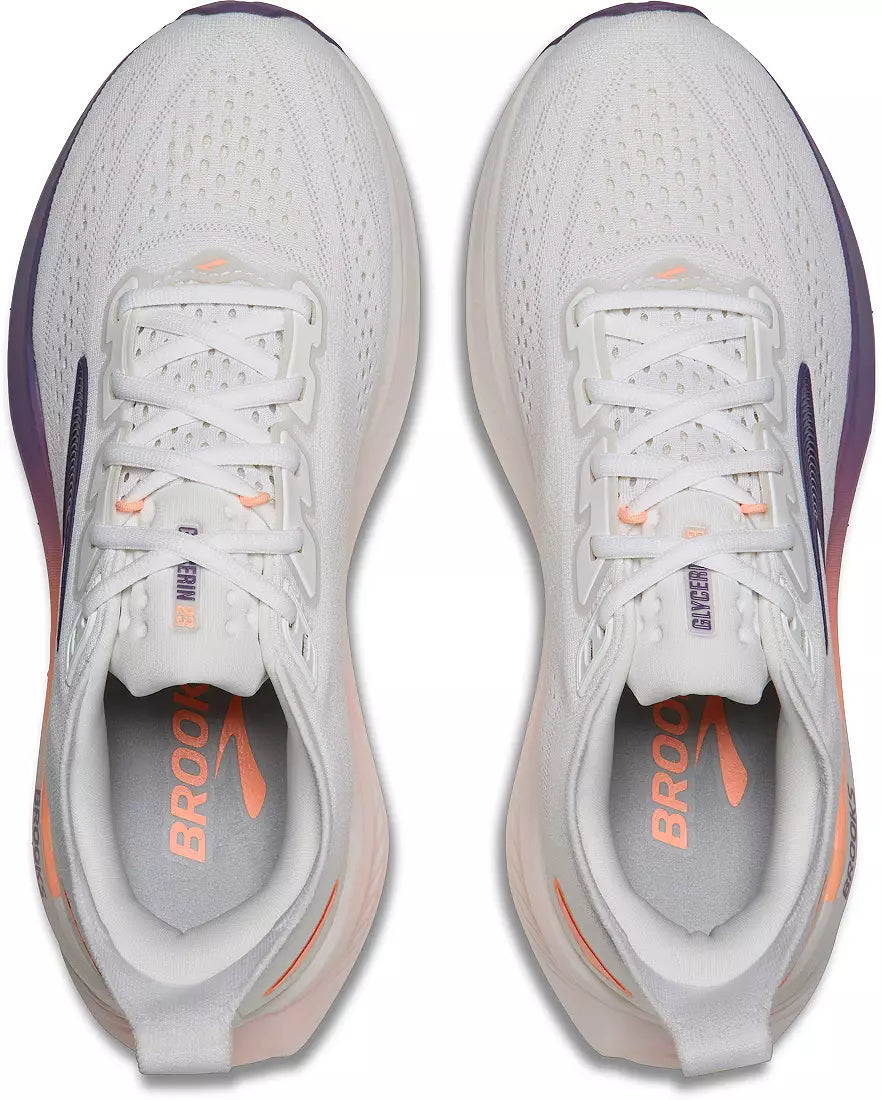 Brooks W Glycerin 23 WHITE/MULLED GRAPE/CLEAR