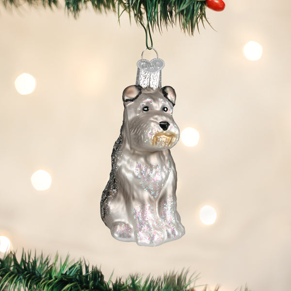 Old World Christmas Ornament GREY SCHNAUZER