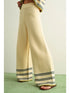 Miou Muse W Border Stripe Knit Pants GREEN / NAVY