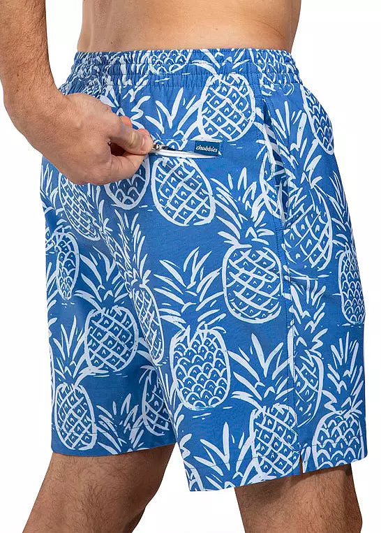 Chubbies M 7" Lined Swim Trunk THIGHNAPPLES MEDIUM BLUE