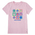 Life is Good W SS Crusher Checkerboard Smilies Tee SEASHELL PINK