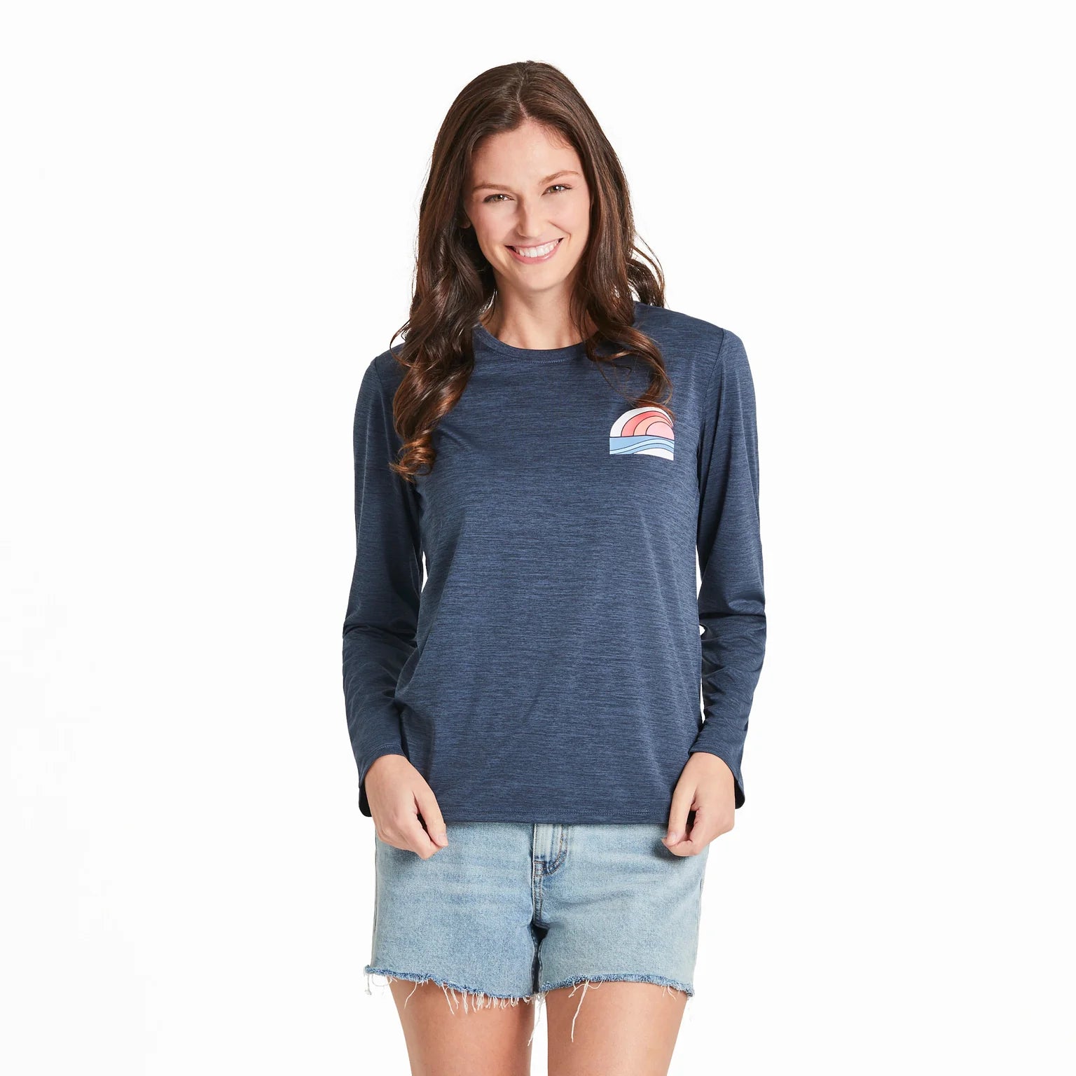 Life is Good LS W Sun Crusher Sun & Water Tee DARKEST BLUE