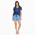 Life is Good W Snuggle Up Sleep Short Inkbrush Dog CORNFLOWER BLUE