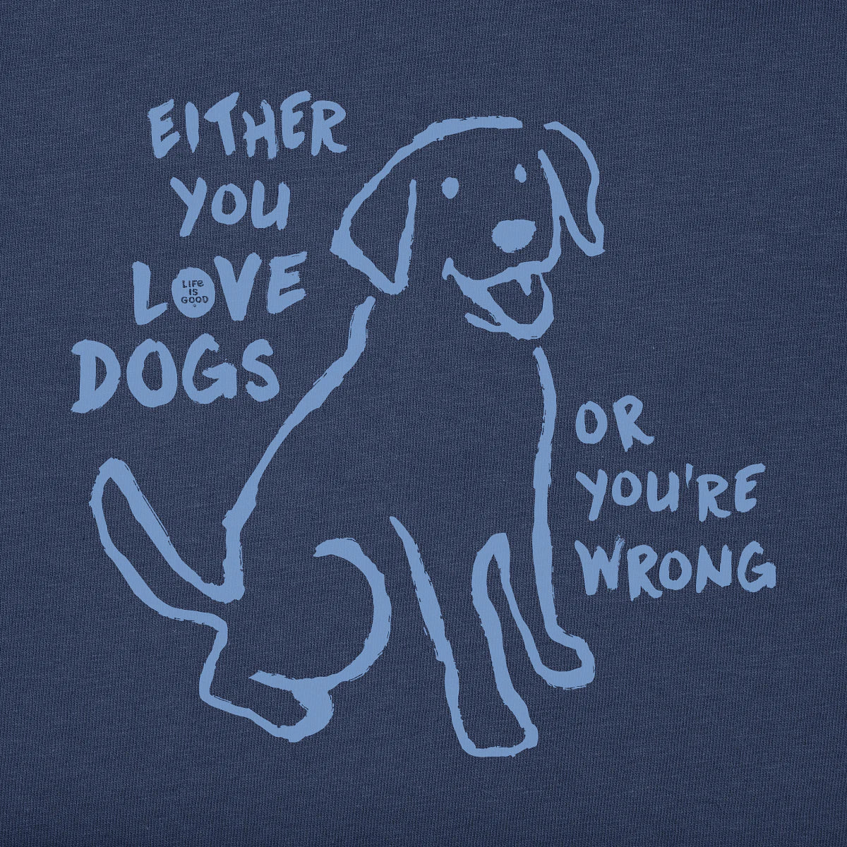 Life is Good W SS Sleep Tee Inkbrush Dog DARKEST BLUE