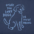 Life is Good W SS Sleep Tee Inkbrush Dog DARKEST BLUE