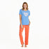 Life is Good W SS Sleep Tee Seashell Heart CORNFLOWER BLUE
