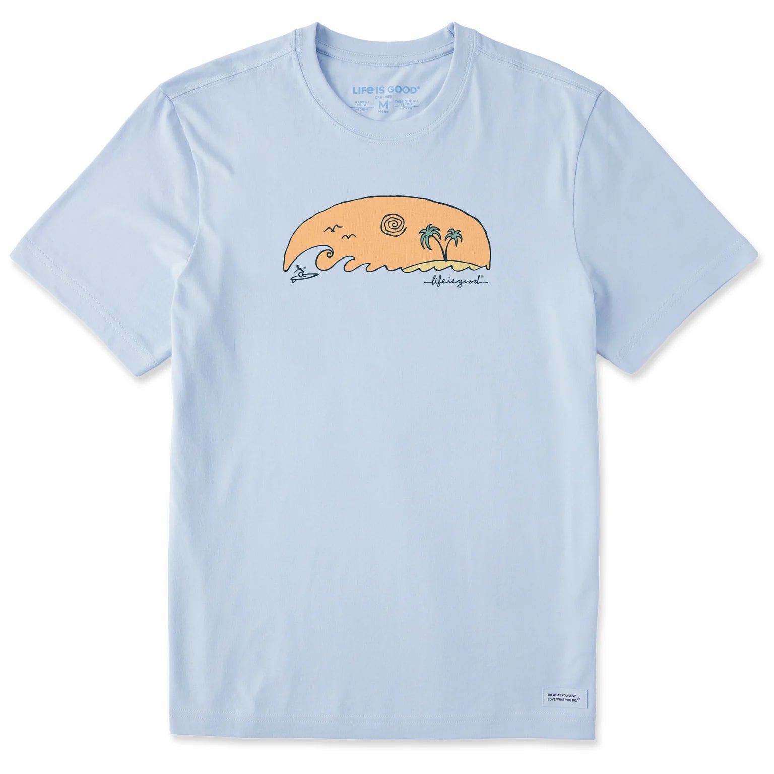 Life is Good M SS Crusher Quirky Island Surf GLACIER BLUE