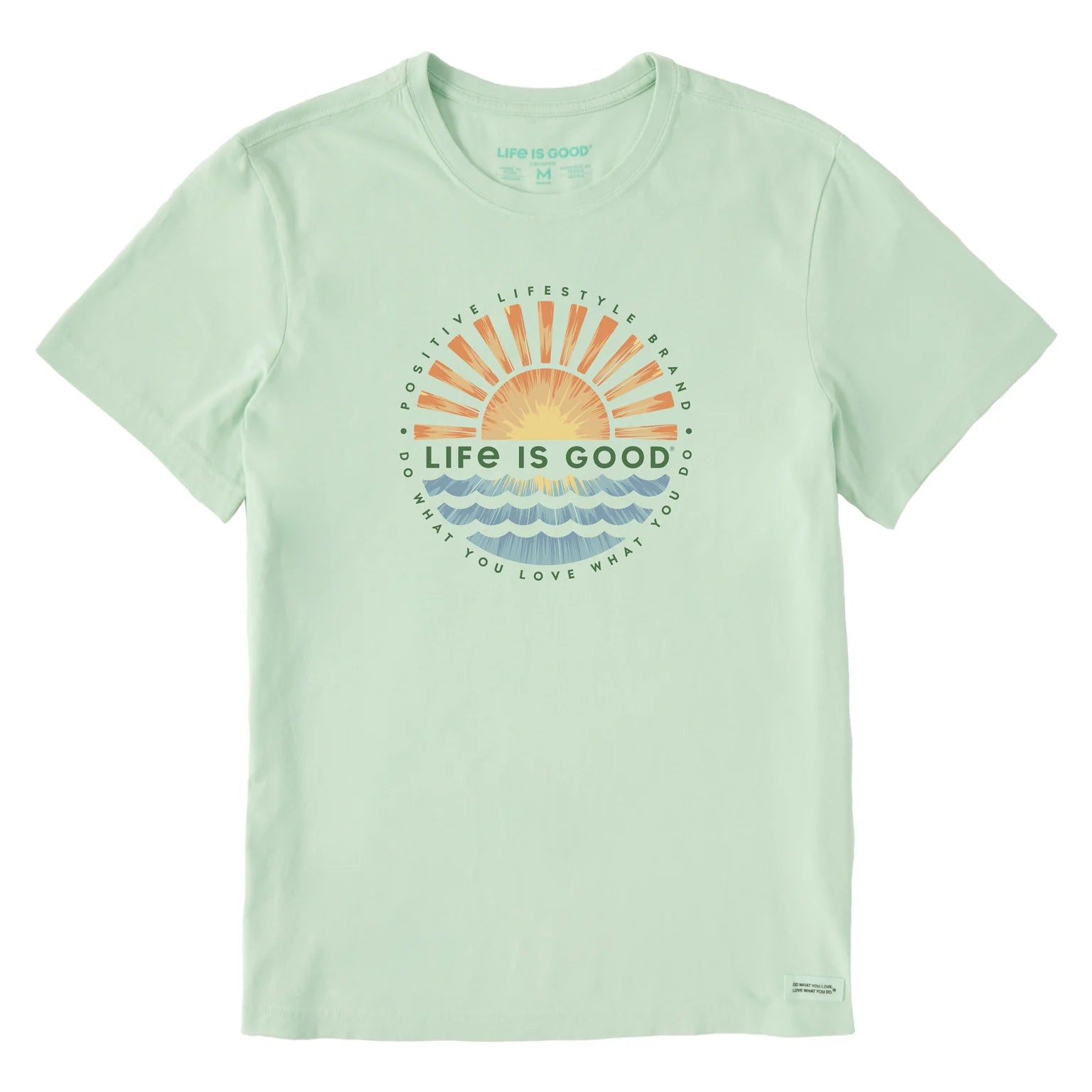 Life is Good M SS Crusher Lite Sunset Burst Tee SAGE GREEN