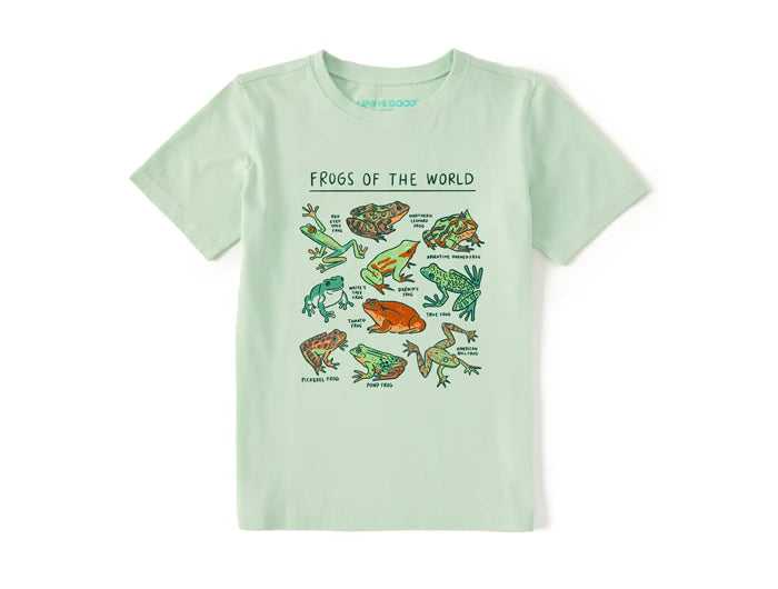 Life is Good Kids SS Crusher Frogs of the World Tee SAGE GREEN