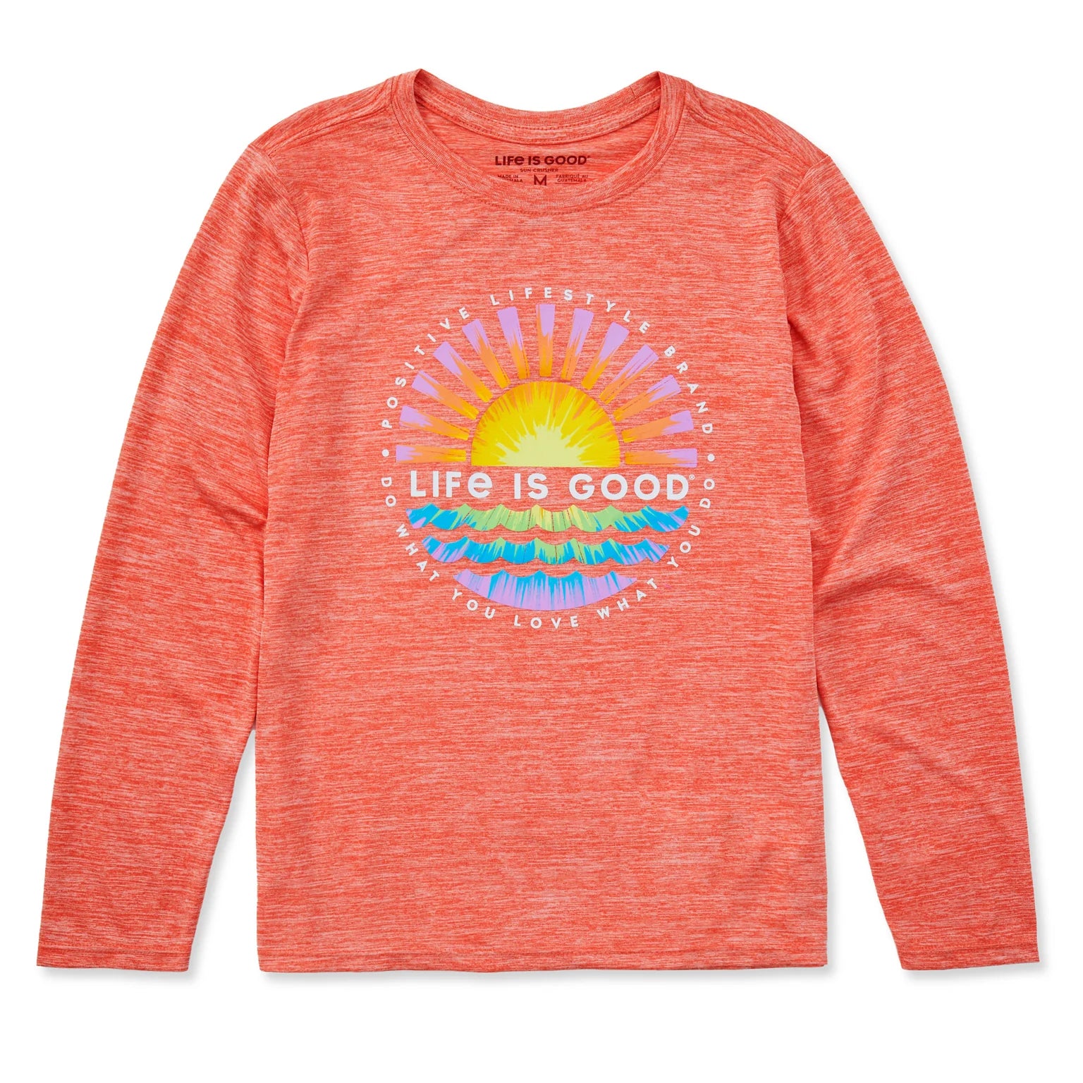 Life is Good Kids LS Sun Crusher Tie Dyed Sunset Burst MANGO