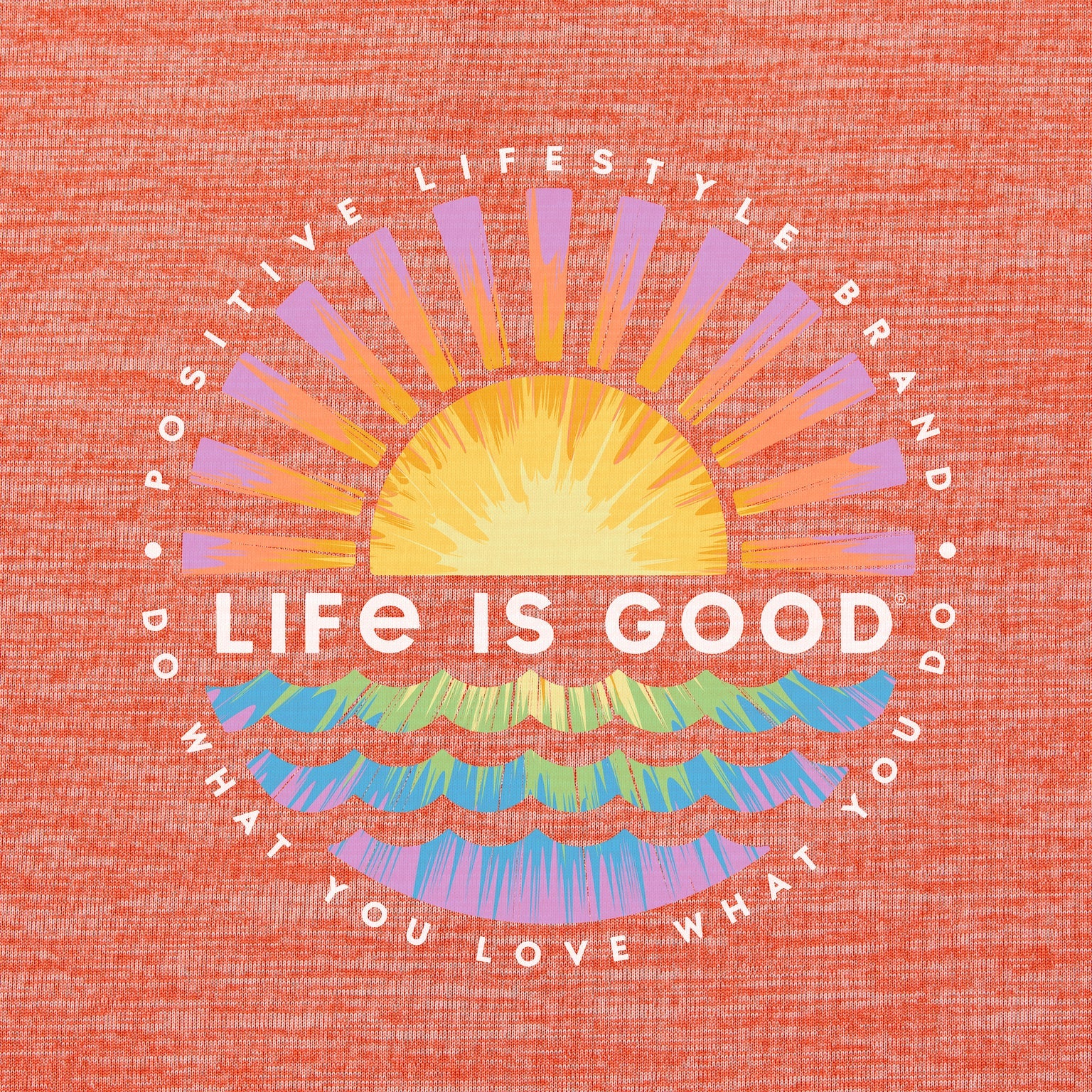 Life is Good Kids LS Sun Crusher Tie Dyed Sunset Burst MANGO