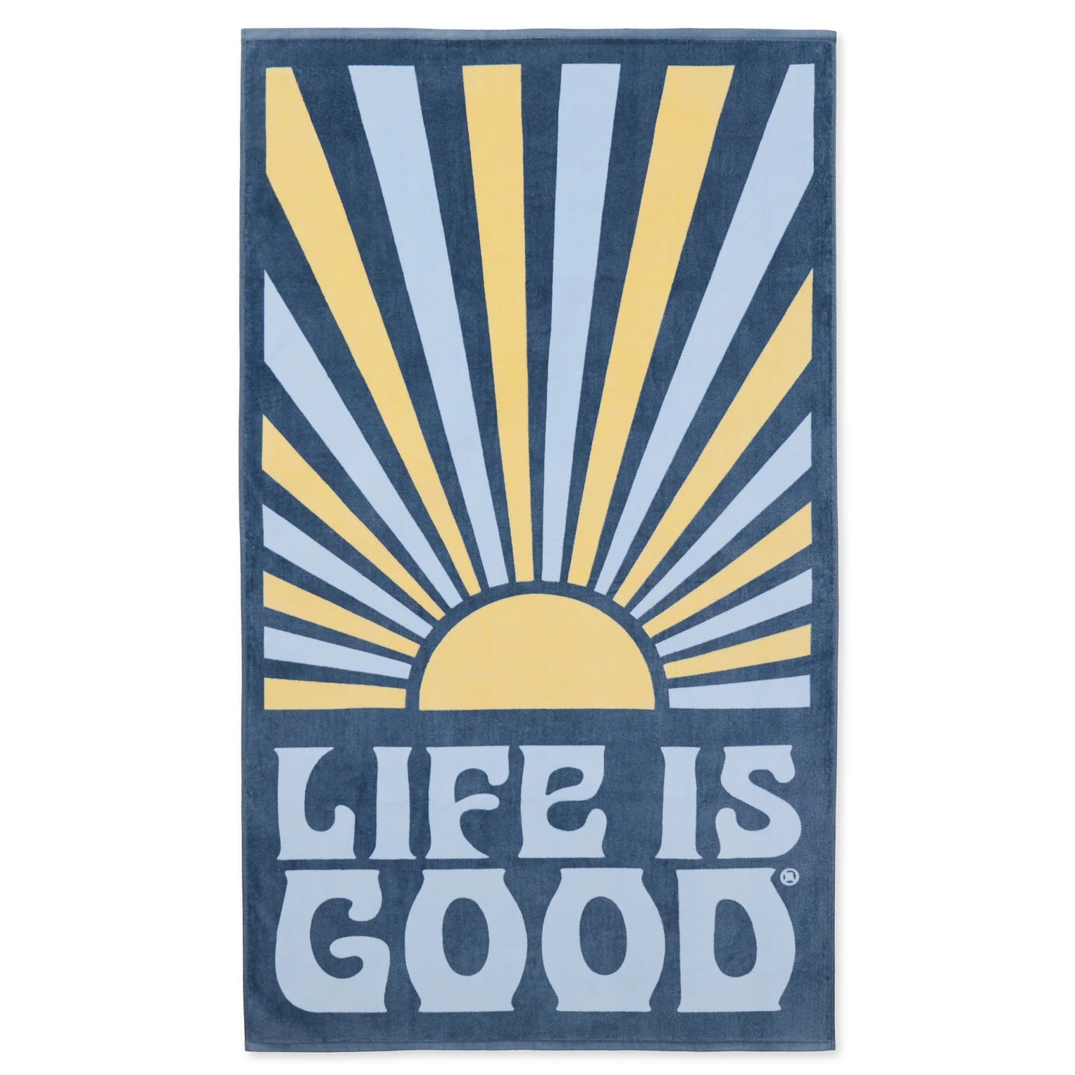 Life is Good Beach Towel Retro Sunburst SMOKE BLUE