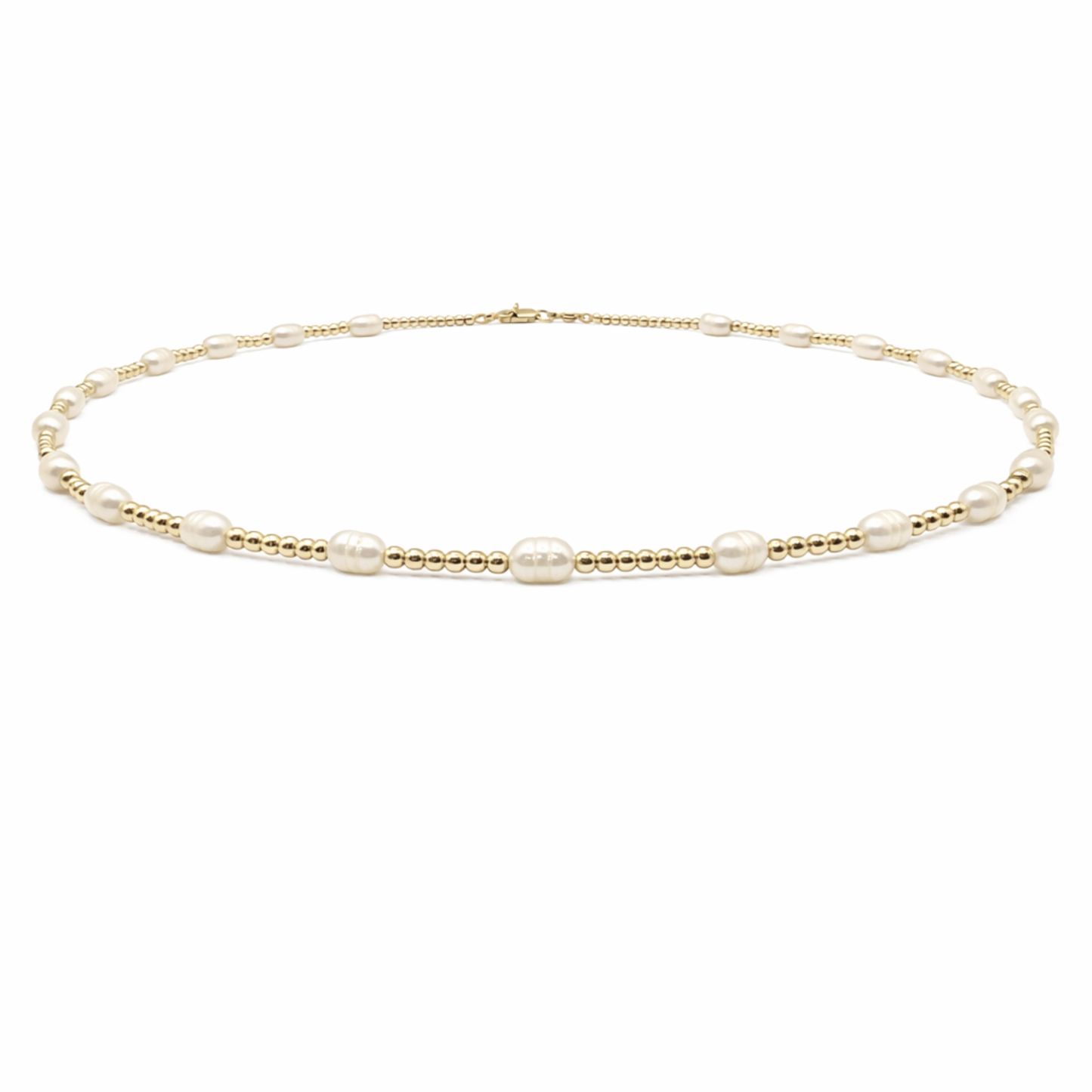 Erin Gray 2mm Rice Pearl Patterned Necklace