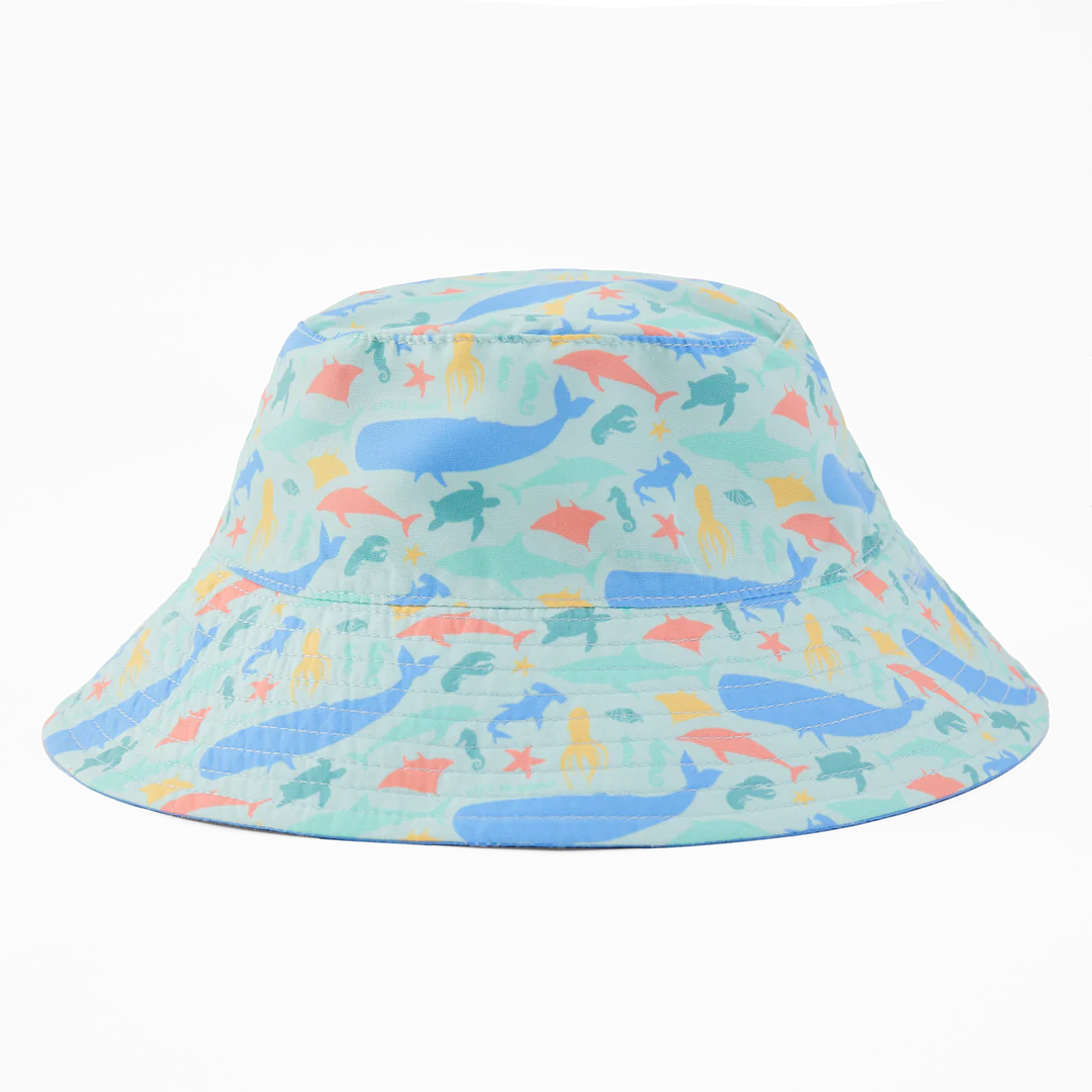 Life is Good Baby Made in the Shade Bucket Hat Sea Life CORNFLOWER