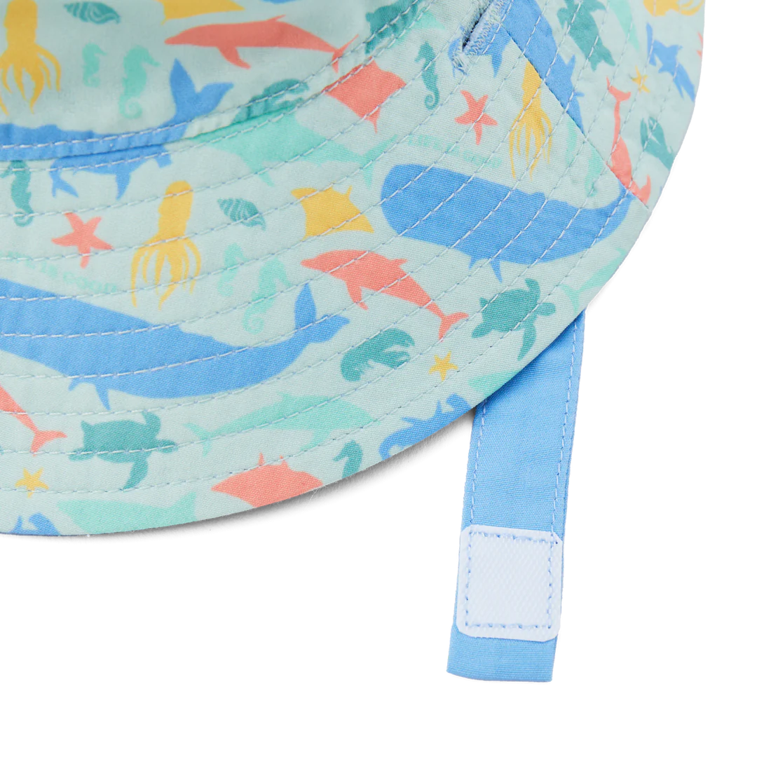 Life is Good Baby Made in the Shade Bucket Hat Sea Life CORNFLOWER