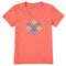 Life Is Good W SS Crusher Retro Flower Heart Vee CANYON ORANGE