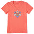 Life Is Good W SS Crusher Retro Flower Heart Vee CANYON ORANGE