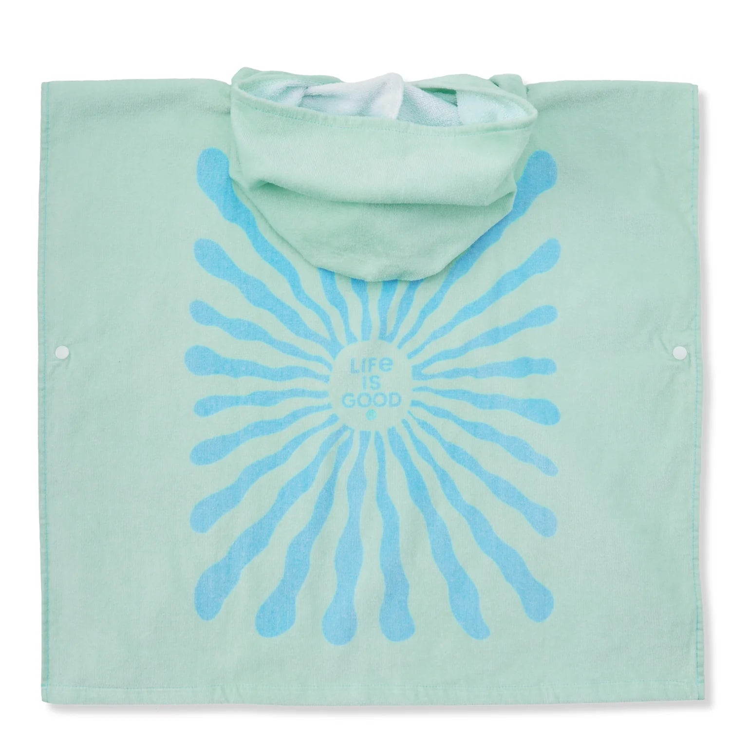 Life is Good Kids Terry Cloth Poncho Here Comes Fun in the Sun SAGE