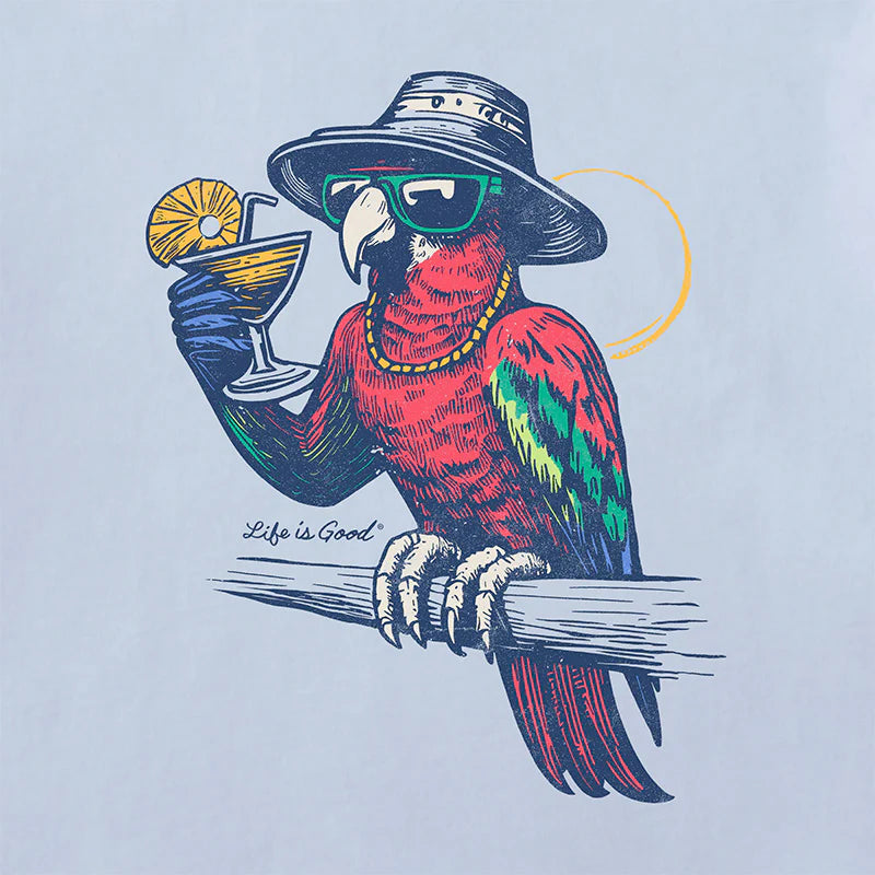 Life is Good M SS Crusher Good Vibes Parrot GLACIER BLUE