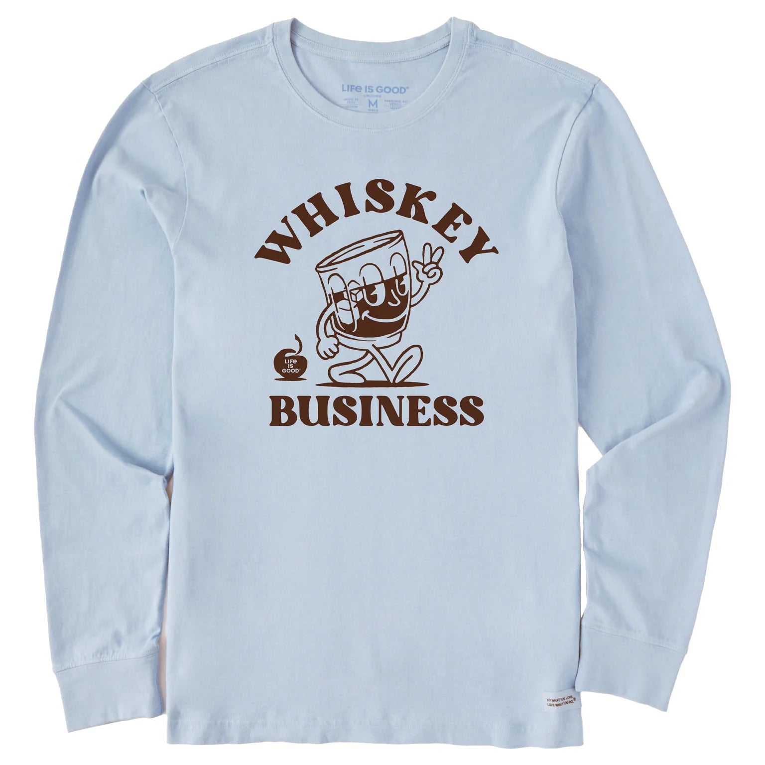 Life is Good M LS Crusher Whiskey Business GLACIER BLUE
