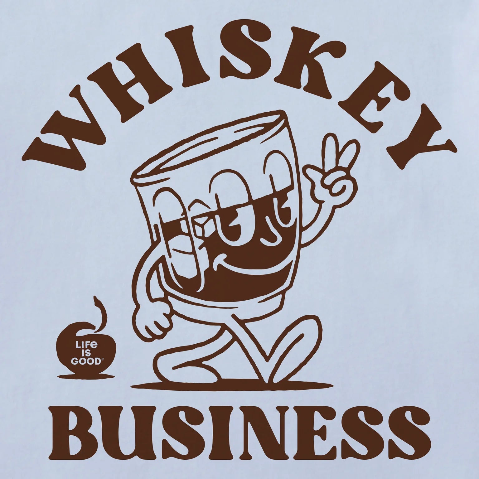 Life is Good M LS Crusher Whiskey Business GLACIER BLUE