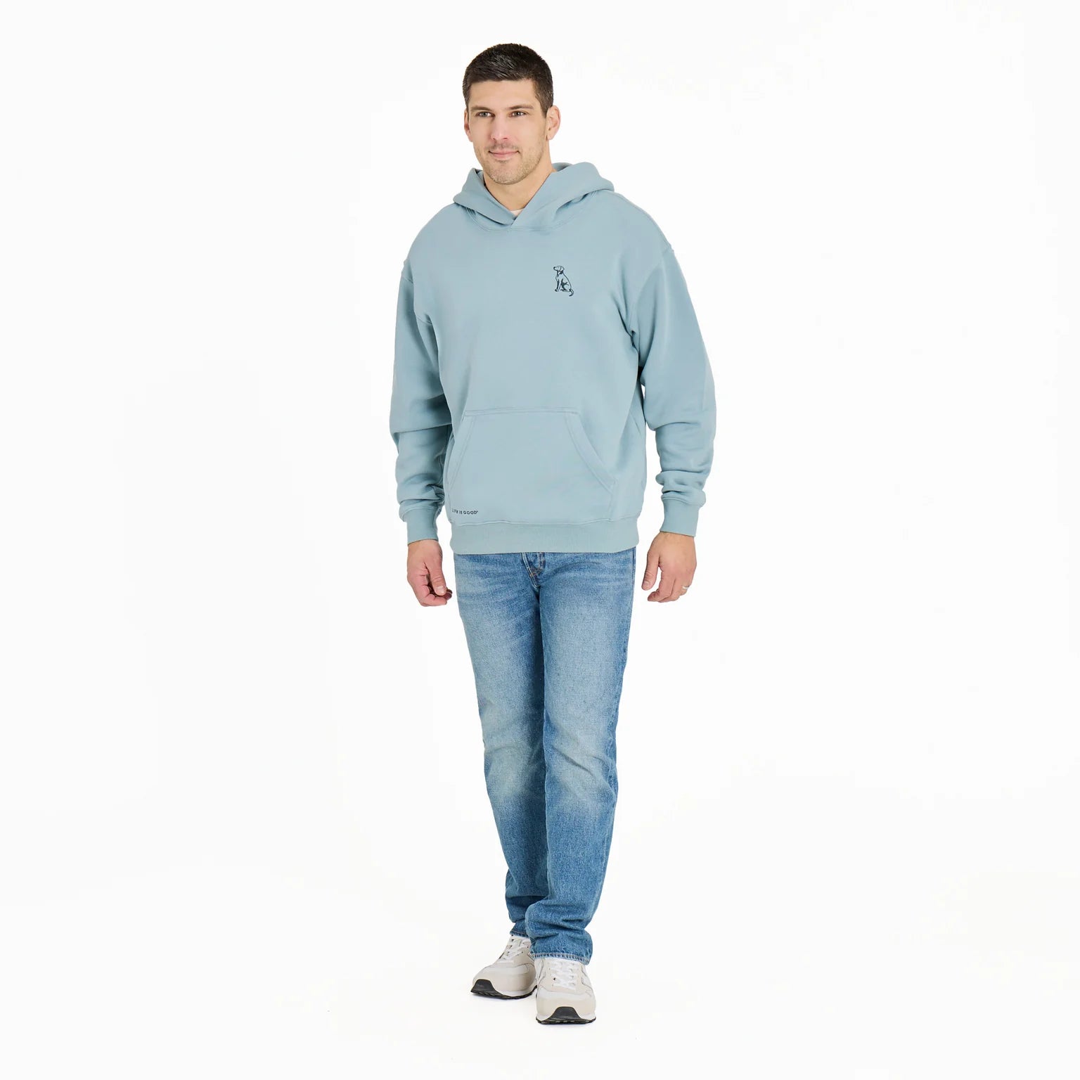 Life is Good M Good Vibes Hoodie Simple Dog SMOKY BLUE