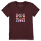 Life is Good W SS Crusher Tie Dye Dog Vee DEEP BURGUNDY