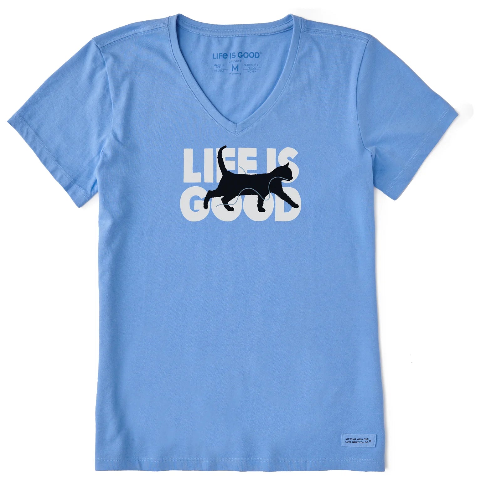 Life is Good W SS Crusher LIG Cat Tee CORNFLOWER BLUE