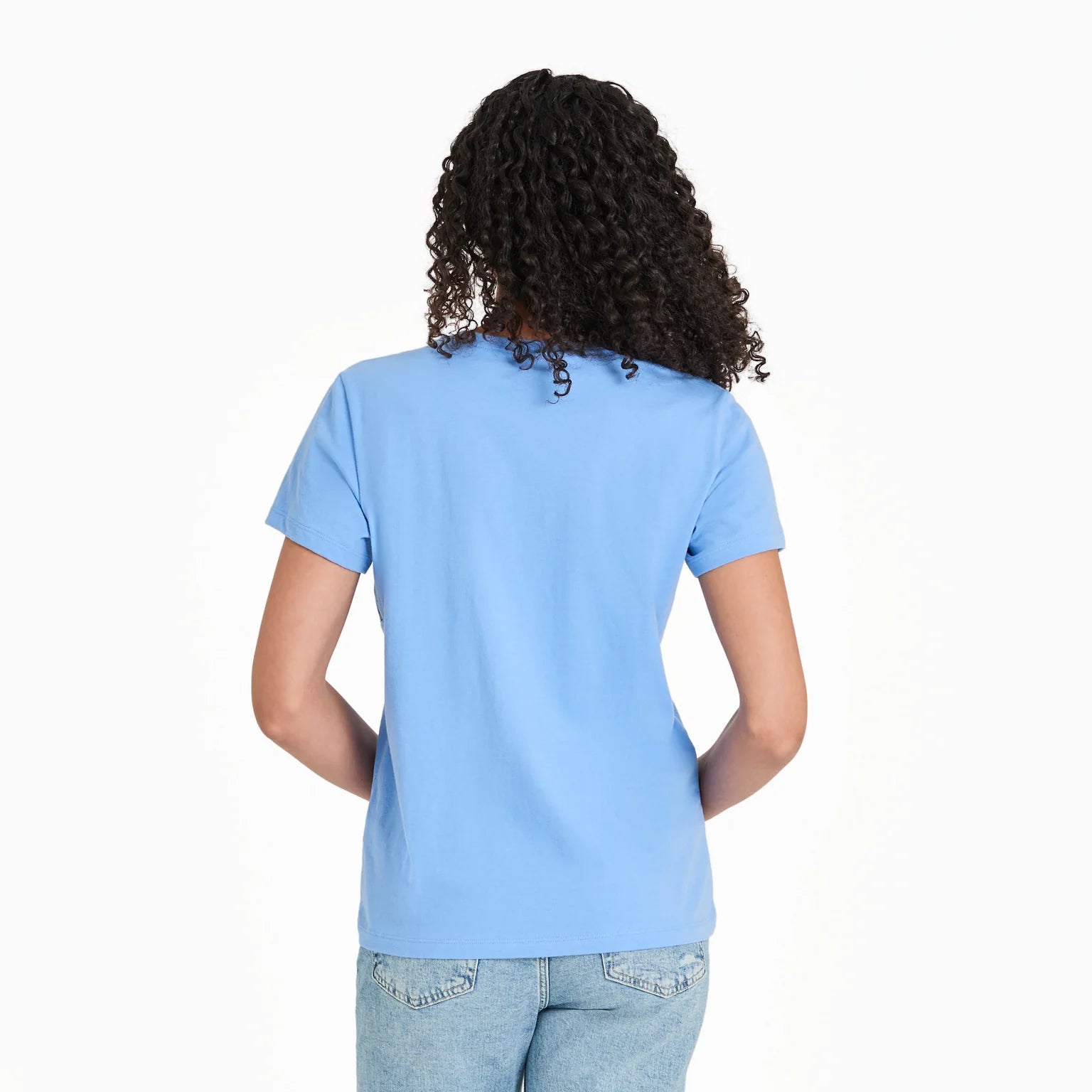 Life Is Good W Crusher Lite School of Tropical Fish Tee CORNFLOWER BLUE